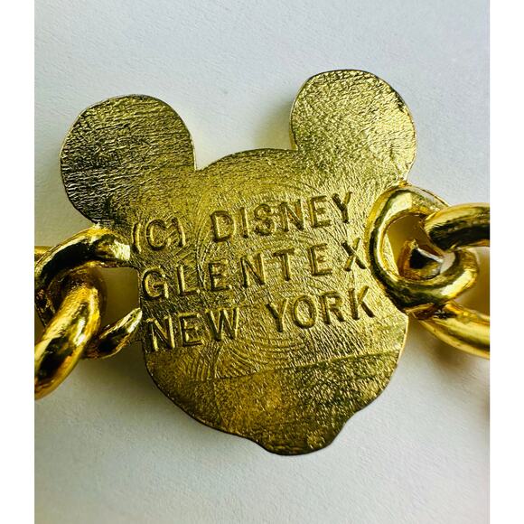 Vintage Mickey Mouse Disney Adjustable Chain Belt Glentex New York Gold Tone 42" - Picture 5 of 16